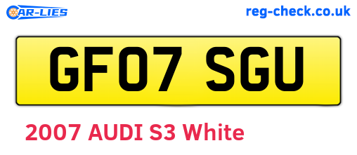 GF07SGU are the vehicle registration plates.
