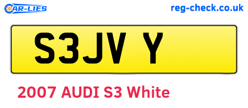 S3JVY are the vehicle registration plates.