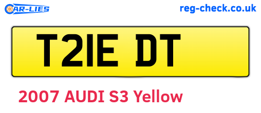 T21EDT are the vehicle registration plates.