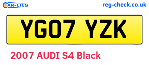 YG07YZK are the vehicle registration plates.