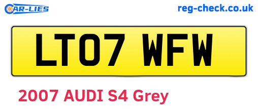 LT07WFW are the vehicle registration plates.
