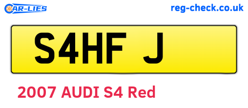 S4HFJ are the vehicle registration plates.