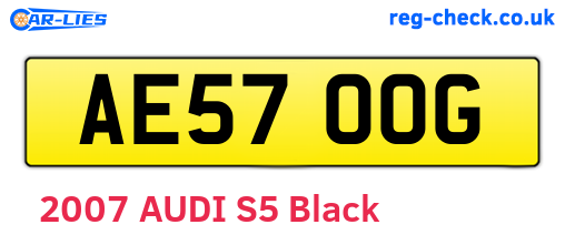 AE57OOG are the vehicle registration plates.