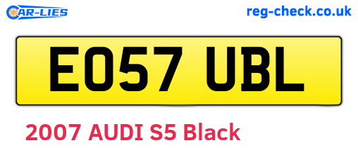 EO57UBL are the vehicle registration plates.