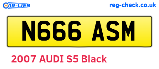 N666ASM are the vehicle registration plates.