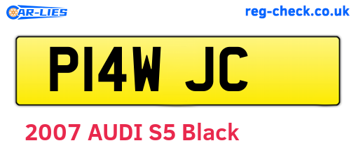 P14WJC are the vehicle registration plates.