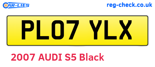 PL07YLX are the vehicle registration plates.