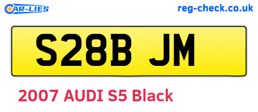 S28BJM are the vehicle registration plates.