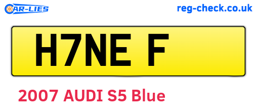 H7NEF are the vehicle registration plates.