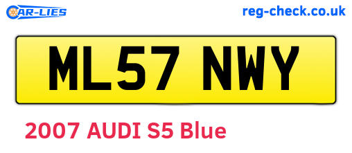 ML57NWY are the vehicle registration plates.