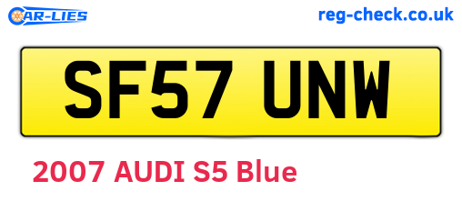 SF57UNW are the vehicle registration plates.
