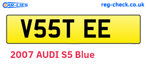 V55TEE are the vehicle registration plates.