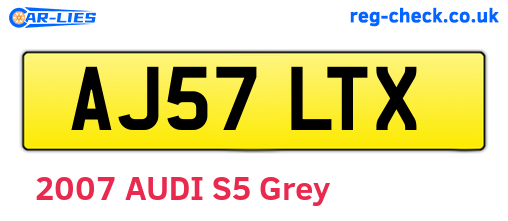 AJ57LTX are the vehicle registration plates.