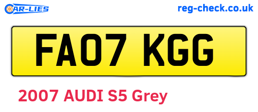 FA07KGG are the vehicle registration plates.