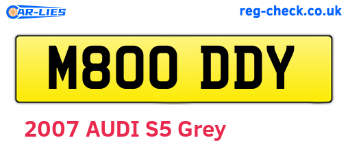 M800DDY are the vehicle registration plates.