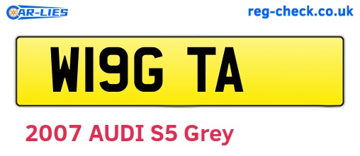 W19GTA are the vehicle registration plates.