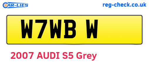 W7WBW are the vehicle registration plates.