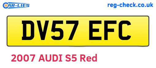 DV57EFC are the vehicle registration plates.
