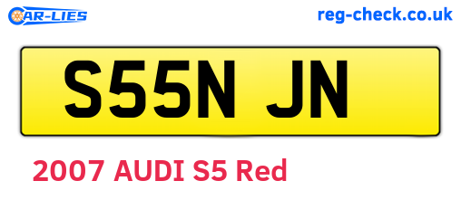 S55NJN are the vehicle registration plates.