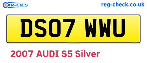 DS07WWU are the vehicle registration plates.