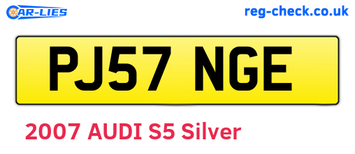 PJ57NGE are the vehicle registration plates.