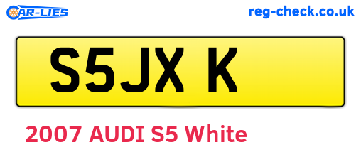 S5JXK are the vehicle registration plates.