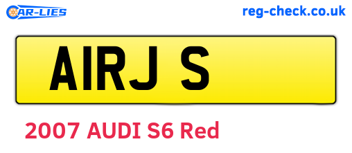A1RJS are the vehicle registration plates.