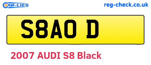 S8AOD are the vehicle registration plates.