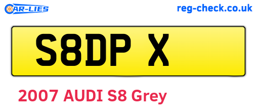 S8DPX are the vehicle registration plates.