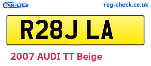 R28JLA are the vehicle registration plates.