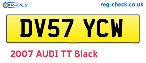 DV57YCW are the vehicle registration plates.