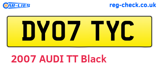 DY07TYC are the vehicle registration plates.