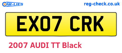 EX07CRK are the vehicle registration plates.