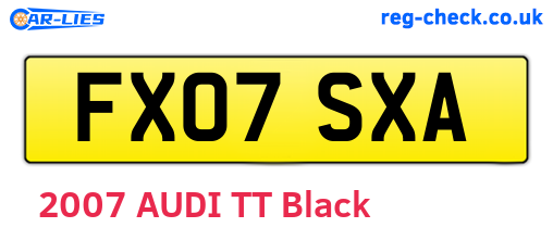 FX07SXA are the vehicle registration plates.