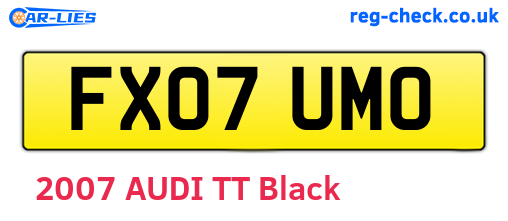 FX07UMO are the vehicle registration plates.