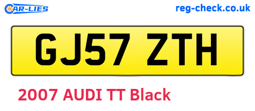 GJ57ZTH are the vehicle registration plates.