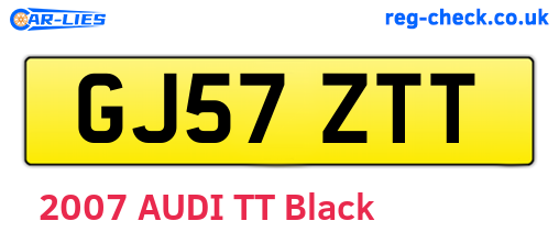 GJ57ZTT are the vehicle registration plates.