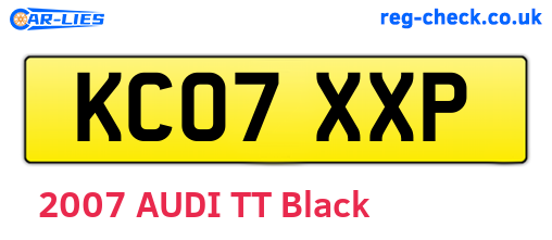 KC07XXP are the vehicle registration plates.