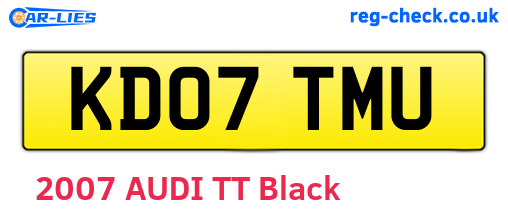 KD07TMU are the vehicle registration plates.