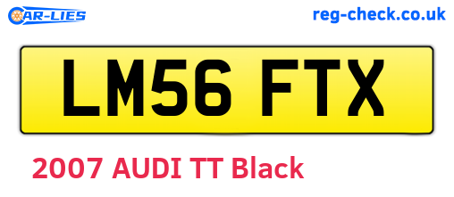 LM56FTX are the vehicle registration plates.