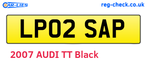 LP02SAP are the vehicle registration plates.