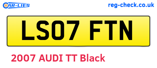 LS07FTN are the vehicle registration plates.