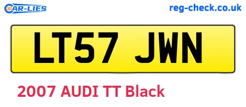 LT57JWN are the vehicle registration plates.