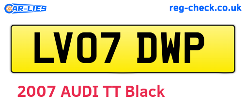 LV07DWP are the vehicle registration plates.