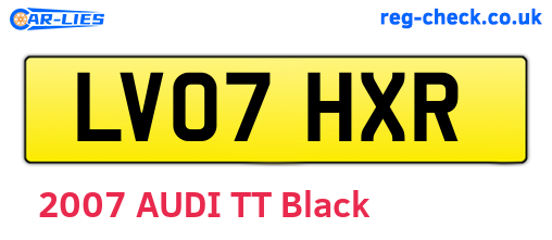 LV07HXR are the vehicle registration plates.