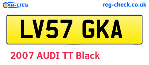 LV57GKA are the vehicle registration plates.