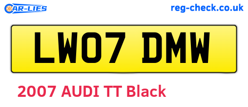 LW07DMW are the vehicle registration plates.