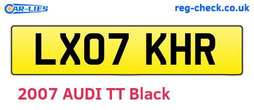 LX07KHR are the vehicle registration plates.