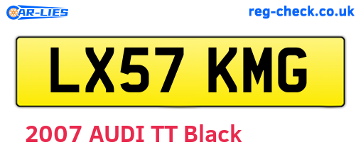 LX57KMG are the vehicle registration plates.