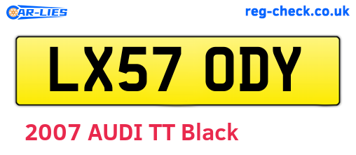 LX57ODY are the vehicle registration plates.